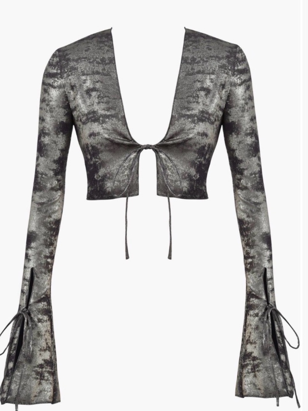 ‼️WOW‼️House of CB Silver Metallic Velvet Crop Top